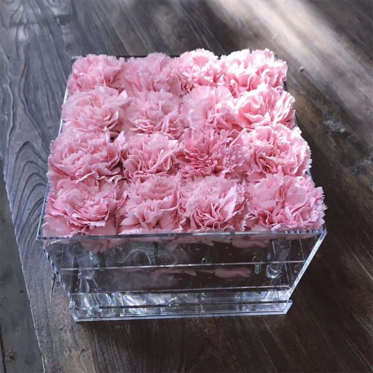 Home Decoration Preserved Fresh Roses Case Acrylic Rose Flower Display Box