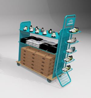 Espositore per scarpe da parete
